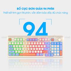 Bàn Phím Bluetooth Không Dây Xunfox x Micofi Giả Cơ Máy Tính, Bàn Phím Gaming Chơi Game Có Dây Laptop Điện Thoại PC LED