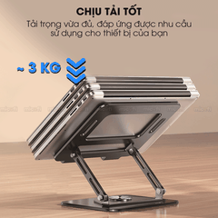 Giá Đỡ Laptop Ipad Micofi, Kê Laptop Máy Tính Xoay 360 Độ 15.6 Inch, Giá Để Ipad Macbook Tản Nhiệt Gấp Gọn