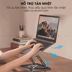 Giá Đỡ Laptop Ipad Micofi, Kê Laptop Máy Tính Xoay 360 Độ 15.6 Inch, Giá Để Ipad Macbook Tản Nhiệt Gấp Gọn