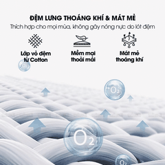 Gối Tựa Lưng Micofi Ghế Văn Phòng, Đệm Lót Ghế Ô Tô, Đệm Kê Thoát Vị Đĩa Đệm Công Thái Học Chống Đau Mỏi Lưng Thoáng Khí