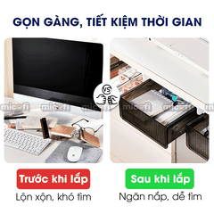 Ngăn Kéo Dưới Bàn Micofi Trong Suốt, Đựng Đồ Văn Phòng Phẩm Tiện Lợi