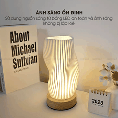 Đèn LED Bàn Micofi Trang Trí, LED Ngủ Decor Đọc Sách Để Bàn Phòng Khách Phòng Ngủ, Đèn 3D Nhiều Màu Gợn Sóng Hiện Đại