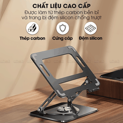 Giá Đỡ Laptop Ipad Micofi, Kê Laptop Máy Tính Xoay 360 Độ 15.6 Inch, Giá Để Ipad Macbook Tản Nhiệt Gấp Gọn