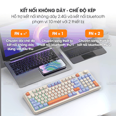 Bàn Phím Bluetooth Không Dây Xunfox x Micofi Giả Cơ Máy Tính, Bàn Phím Gaming Chơi Game Có Dây Laptop Điện Thoại PC LED