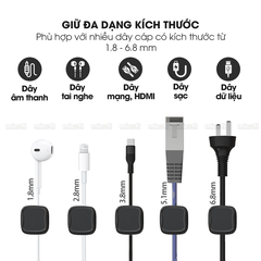Kẹp Dây Điện Micofi, Khoá Treo Dây Sạc Điện Thoại Dán Tường, Cố Định Giữ Bảo Vệ Từ Tính Quản Lý Cáp Sạc Gọn Gàng Để Bàn
