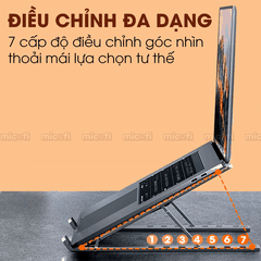 Giá Đỡ Laptop Micofi Gấp Gọn, Có Điều Chỉnh Độ Cao, Hỗ Trợ Tản Nhiệt