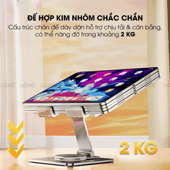Giá Đỡ Ipad Micofi, Kê Điện Thoại, Giá Đỡ Máy Tính Bảng Xoay 360 Độ, Kệ Ipad Tản Nhiệt Tablet Acrylic Kim Loại