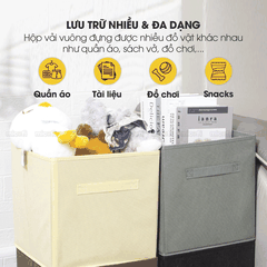 Hộp Đựng Đồ Micofi, Hộp Vải Đựng Đồ Chơi Đa Năng, Giỏ Để Cá Nhân, Thùng Vải Để Tài Liệu Có Tay Cầm Xếp Gọn