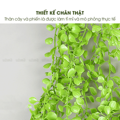 Chậu Cây Giả Dây Leo Micofi Trang Trí Nhựa Decor Ban Công, Cây Dây Leo Rủ Lá Cảnh Nhân Tạo Decor Phòng Ngủ Phòng Khách