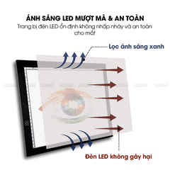 Bảng Vẽ Hắt Sáng Micofi A4, Bảng Đèn Vẽ Tranh Kĩ Thuật Phát Sáng LED A5, Đèn Chiếu Tập Vẽ Scan Tranh Điều Chỉnh Độ Sáng