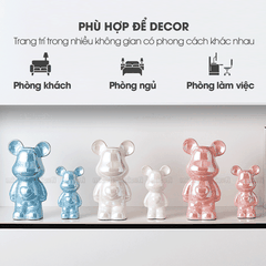 Ống Heo Tiết Kiệm Micofi Gấu Bearbrick, Ống Heo Sứ Trang Trí Mô Hình Bearbrick Decor Trưng Bày, Tượng Đút Tiền Gấu 28CM