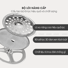Bình Nước Pha Trà Micofi Giữ Nhiệt, Ấm Pha Trà Cà Phê Thuỷ Tinh, Bình Nước Hãm Cafe Có Lõi Lọc 2 Lớp Dung Tích 1 Lít