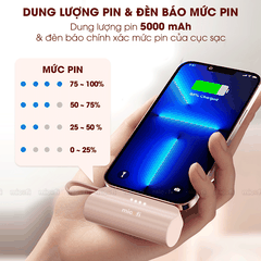 Sạc Dự Phòng Micofi, Pin Dự Phòng Mini Sạc Điện Thoại Samsung Iphone 5000mAh Nhanh Nhỏ Gọn Lightning Type C