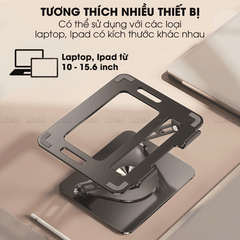 Giá Đỡ Laptop Ipad Micofi, Kê Laptop Máy Tính Xoay 360 Độ 15.6 Inch, Giá Để Ipad Macbook Tản Nhiệt Gấp Gọn