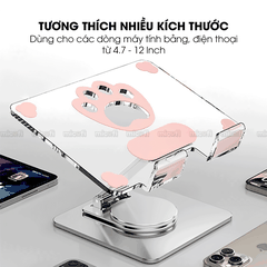 Giá Đỡ Ipad Micofi, Kê Điện Thoại, Giá Đỡ Máy Tính Bảng Xoay 360 Độ, Kệ Ipad Tản Nhiệt Tablet Acrylic Kim Loại