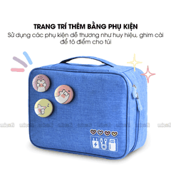 Túi Đựng Phụ Kiện Micofi Dây Cáp Sạc Laptop, Túi Đựng Đồ Công Nghệ Tay Cầm Chống Thấm Nước, Để Tai Nghe USB Nhiều Ngăn