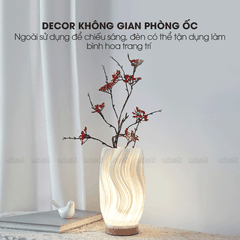 Đèn LED Bàn Micofi Trang Trí, LED Ngủ Decor Đọc Sách Để Bàn Phòng Khách Phòng Ngủ, Đèn 3D Nhiều Màu Gợn Sóng Hiện Đại