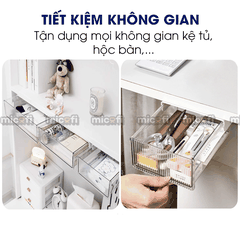 Ngăn Kéo Dưới Bàn Micofi Trong Suốt, Đựng Đồ Văn Phòng Phẩm Tiện Lợi