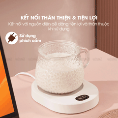 Đế Giữ Nhiệt Đồ Uống Micofi, Đế Để Ly, Khay Giữ Nhiệt Lót Đựng Ly Mini Làm Ấm Cốc Đựng Nước Cà Phê, Sữa, Trà 55 Độ C