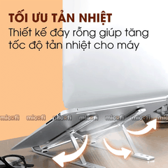 Giá Đỡ Laptop Micofi Gấp Gọn, Có Điều Chỉnh Độ Cao, Hỗ Trợ Tản Nhiệt
