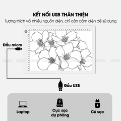 Bảng Vẽ Hắt Sáng Micofi A4, Bảng Đèn Vẽ Tranh Kĩ Thuật Phát Sáng LED A5, Đèn Chiếu Tập Vẽ Scan Tranh Điều Chỉnh Độ Sáng