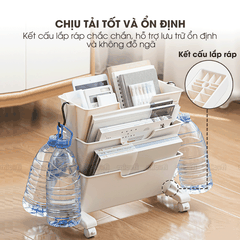 Kệ Sách Micofi, Giá Sách 3 Và 2 Tầng Có Bánh Xe, Kệ Đựng Hồ Sơ Đứng Nhiều Tầng Để Đồ Tài Liệu Giấy Tờ Văn Phòng Di Động
