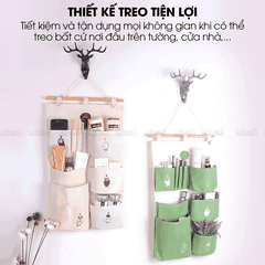 Túi Vải Đựng Đồ Treo Tường Micofi, Túi Treo Đựng Đồ Đa Năng Nhiều Ngăn Vải Lanh Cotton Hoạ Tiết Treo Cửa