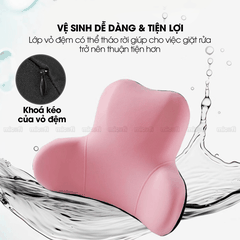 Gối Tựa Lưng Micofi Ghế Văn Phòng, Đệm Lót Ghế Ô Tô, Đệm Kê Thoát Vị Đĩa Đệm Công Thái Học Chống Đau Mỏi Lưng Thoáng Khí