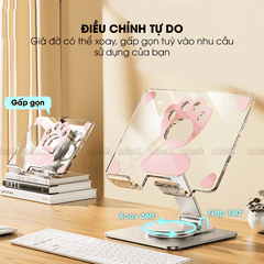 Giá Đỡ Ipad Micofi, Kê Điện Thoại, Giá Đỡ Máy Tính Bảng Xoay 360 Độ, Kệ Ipad Tản Nhiệt Tablet Acrylic Kim Loại