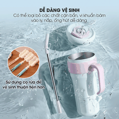 Ly Nước Micofi Giữ Nhiệt Inox 316 Có Nắp, Bình Giữ Nhiệt Cao Cấp Nóng Lạnh 1250ML Hai Lớp Có Ống Hút Tay Cầm Chống Tràn
