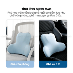 Gối Tựa Lưng Micofi Ghế Văn Phòng, Đệm Lót Ghế Ô Tô, Đệm Kê Thoát Vị Đĩa Đệm Công Thái Học Chống Đau Mỏi Lưng Thoáng Khí