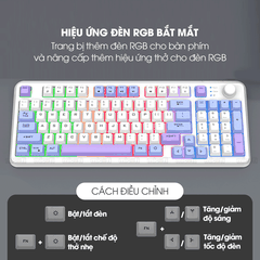 Bàn Phím Bluetooth Không Dây Xunfox x Micofi Giả Cơ Máy Tính, Bàn Phím Gaming Chơi Game Có Dây Laptop Điện Thoại PC LED