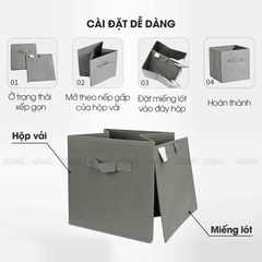 Hộp Đựng Đồ Micofi, Hộp Vải Đựng Đồ Chơi Đa Năng, Giỏ Để Cá Nhân, Thùng Vải Để Tài Liệu Có Tay Cầm Xếp Gọn