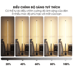 Đèn LED Micofi Trang Trí, LED Để Sàn Cây Đứng Decor Nhiều Màu, Đèn Cây Cột Cao Phòng Khách Hiện Đại Phòng Ngủ Đọc Sách