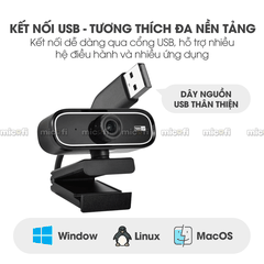 Webcam Micofi Camera Nét PC, Webcam Có Micro 2K Laptop 30FPS Máy Tính Bàn 1080P PC USB Hỗ Trợ Học Online Từ Xa Tiện Lợi
