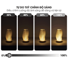 Đèn LED Bàn Micofi Trang Trí, LED Ngủ Decor Đọc Sách Để Bàn Phòng Khách Phòng Ngủ, Đèn 3D Nhiều Màu Gợn Sóng Hiện Đại