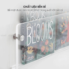 Kệ Trưng Bày Micofi Trong Suốt, Kệ Treo Trang Trí Acrylic, Giá Treo Sách Tạp Chí Báo Decor Album Gắn Tường Tiện Lợi