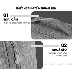 Túi Đựng Phụ Kiện Micofi Dây Cáp Sạc Laptop, Túi Đựng Đồ Công Nghệ Tay Cầm Chống Thấm Nước, Để Tai Nghe USB Nhiều Ngăn