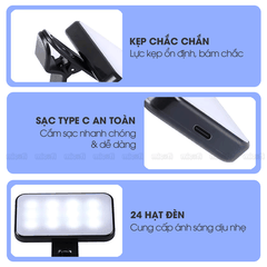 Đèn Led Micofi Livestream, Đèn Màn Hình Quay Video Selfie Mini Chụp Ảnh Kẹp Máy Tính Điện Thoại Hỗ Trợ Đổi Màu Chụp Hình