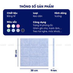 Miếng Dán Tường Micofi, Tấm Bảng Ghim Decor Tường, Bảng Ghim Nỉ Trang Trí Cửa Phòng Thông Báo, Ảnh, Note Ghi Chú