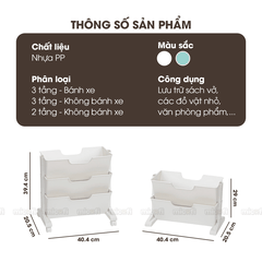 Kệ Sách Micofi, Giá Sách 3 Và 2 Tầng Có Bánh Xe, Kệ Đựng Hồ Sơ Đứng Nhiều Tầng Để Đồ Tài Liệu Giấy Tờ Văn Phòng Di Động