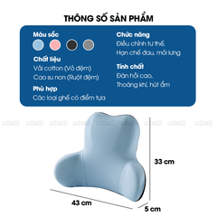 Gối Tựa Lưng Micofi Ghế Văn Phòng, Đệm Lót Ghế Ô Tô, Đệm Kê Thoát Vị Đĩa Đệm Công Thái Học Chống Đau Mỏi Lưng Thoáng Khí