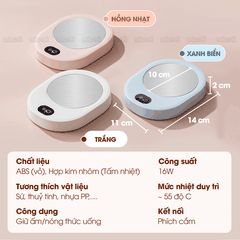 Đế Giữ Nhiệt Đồ Uống Micofi, Đế Để Ly, Khay Giữ Nhiệt Lót Đựng Ly Mini Làm Ấm Cốc Đựng Nước Cà Phê, Sữa, Trà 55 Độ C