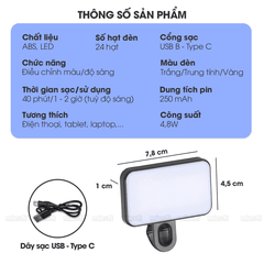 Đèn Led Micofi Livestream, Đèn Màn Hình Quay Video Selfie Mini Chụp Ảnh Kẹp Máy Tính Điện Thoại Hỗ Trợ Đổi Màu Chụp Hình