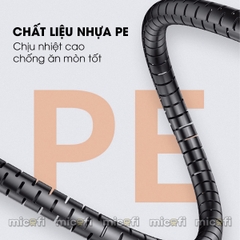 Ống Đi Dây Điện Micofi Cố Định Nẹp Luồn Dây Vỏ Bọc Dây Cáp 1,5 M Kèm Kẹp