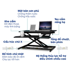Bàn Nâng Hạ Micofi 2 Tầng Điều Chỉnh Chiều Cao Đứng Làm Việc
