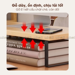 Kệ Gỗ Micofi Để Màn Hình Máy Tính, Laptop, Gía Đỡ Thông Minh, Kê Tối Ưu Diện Tích