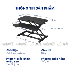 Bàn Nâng Hạ Micofi 2 Tầng Điều Chỉnh Chiều Cao Đứng Làm Việc