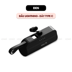 Sạc Dự Phòng Micofi, Pin Dự Phòng Mini Sạc Điện Thoại Samsung Iphone 5000mAh Nhanh Nhỏ Gọn Lightning Type C