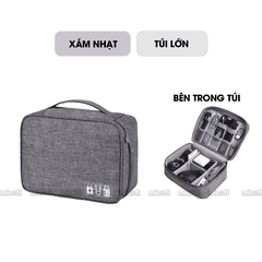 Túi Đựng Phụ Kiện Micofi Dây Cáp Sạc Laptop, Túi Đựng Đồ Công Nghệ Tay Cầm Chống Thấm Nước, Để Tai Nghe USB Nhiều Ngăn